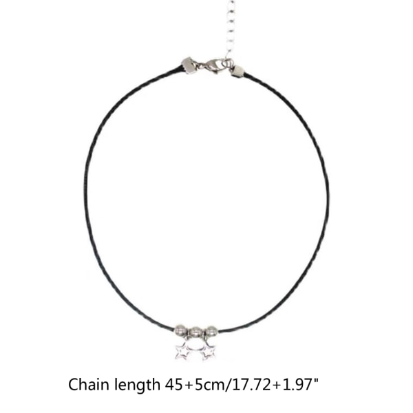 Svart Utsökt Star Choker Halsband Cool Y2k Shiny-Star Chain Choker Halsband för kvinnor Halsband Tröja Kedja Smycken