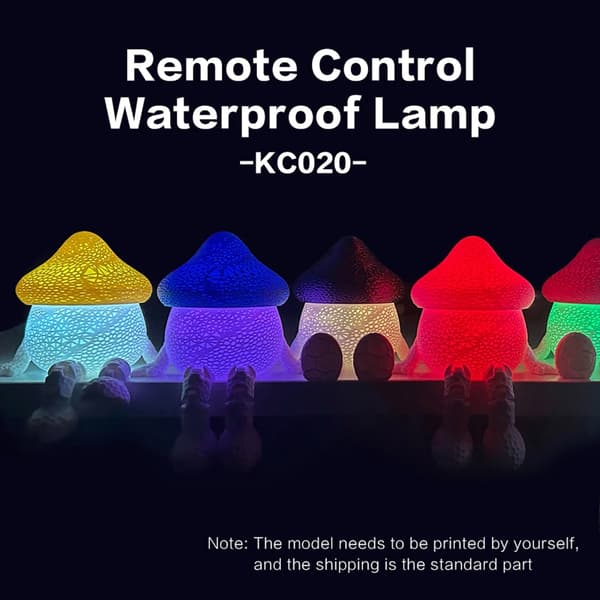 Vanntett 3D-printer LED-nattlyssett med fjernkontroll og 6 lamper
