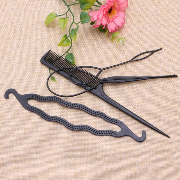 Hår Twist Styling Clip Stick Bun Maker Flätverktyg Kam Håraccessoarer 4 st