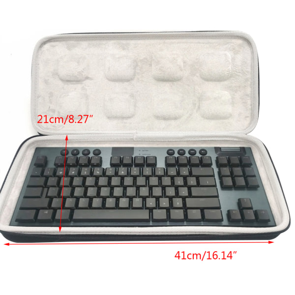 Hard for Case för G913/G913 TKL Trådlöst Bluetooth-kompatibelt tangentbord Svart förvaringsväska Mjukt grått foder A