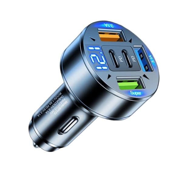 Rask billaderadapter støtter flere enheter USB-porter 5V 3.1A utgang