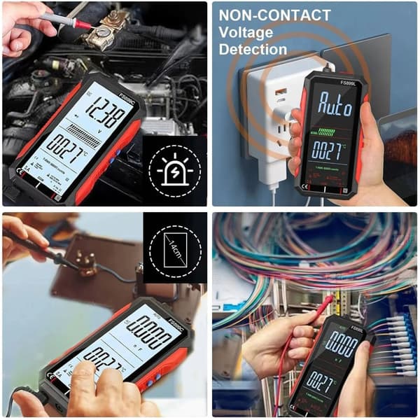 Digitalt multimeter voltmeter med temperaturfunksjon for hjemmereparasjon