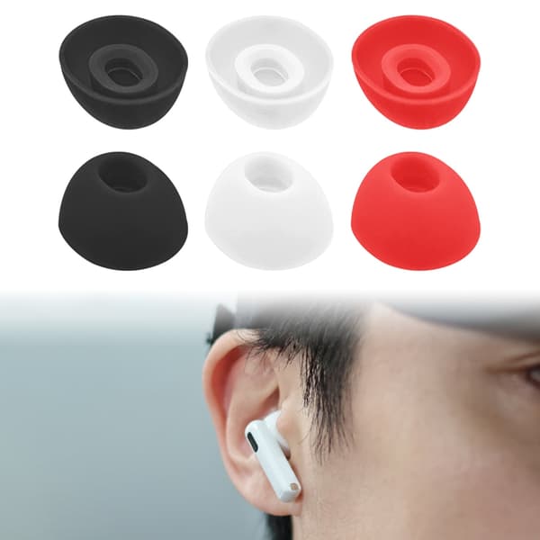 3 par ørepropper støydempende for øretelefoner ørepropper deksler in-ear plugger White