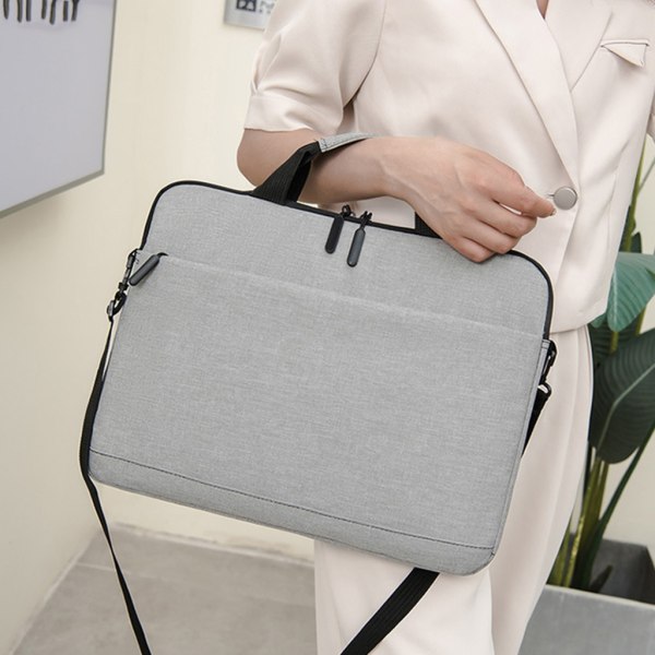 Laptopväska ärmväskor Skyddande axelbärväskor för 14 15,6 tum datoranteckningsbok Stötsäker handväska Gray 14 inches