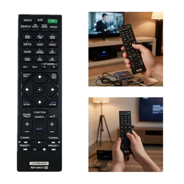Fjernkontroll RMT-AM421U erstatning for HCD-M80D MHC-M80D svart