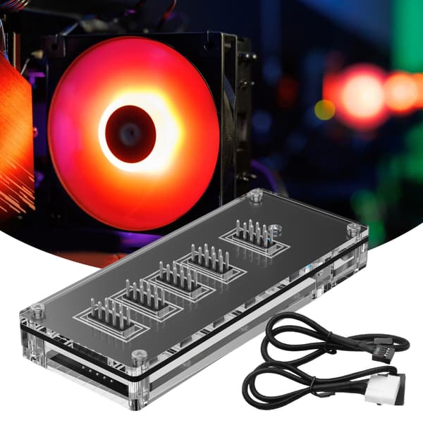 9-pinners USB-header-splitter med SATAs strømkabel, intern USB HUBs-utvidelse