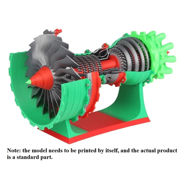 Højpræcisions 3D-printet jetflymotor model til luftfartsentusiaster