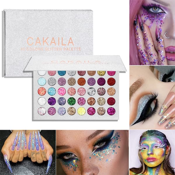 Professionell Ögonskuggspalett Present Glitter Ögonskuggspulver Hållbar