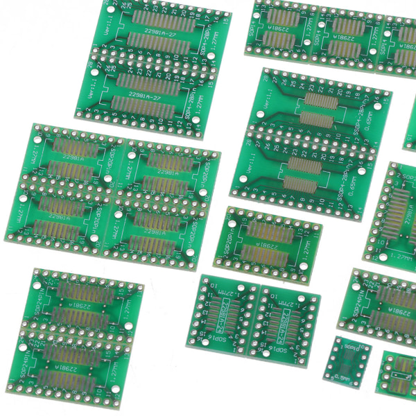 35 st PCB-kort SOP8 SOP14 SOP16 SOP20 SOP24 SOP28 QFP FQFP TQFP Vänd till DIP-adapter Konverterplatta TSSOP 8 14 16 20