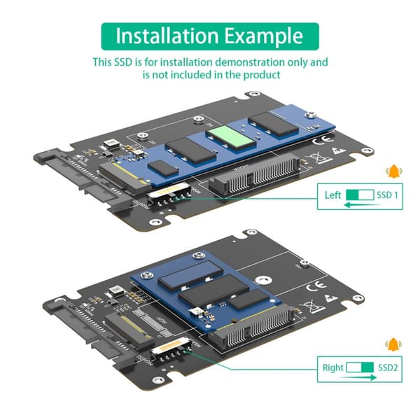 M.2 NGFF Msata SSD -levyt SATA3.0 2.5 tuuman sovitin kiintolevyn koteloon