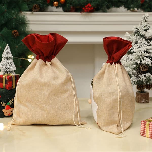 Festival Godtebeholder Julegavepose Bløde Materialer 2 Bærbare Størrelser Festtilbehør Large elderly gift bag
