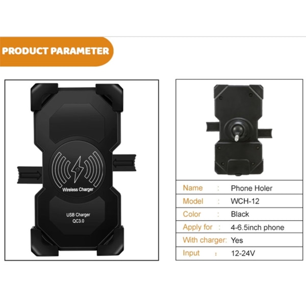 Bärbar bil QC3.0 USB Laddningsdocka Station 15W Trådlös Laddare Mobiltelefon Universal Mobiltelefontillbehör