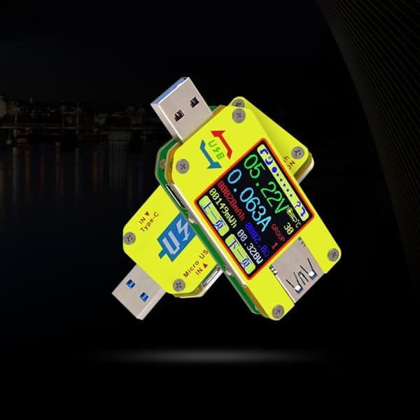 USB-tester 4-24V 4A Spenningstester Multimeter LCD-skjerm Amperemeter USB-strøm