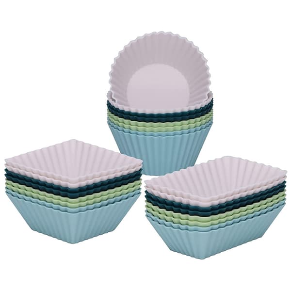 24-pack Silikon Muffin Formar Bakverktyg Kakor Återanvändbara Silikon Cupcake Formar Nonstick Muffin Cupcake Foder