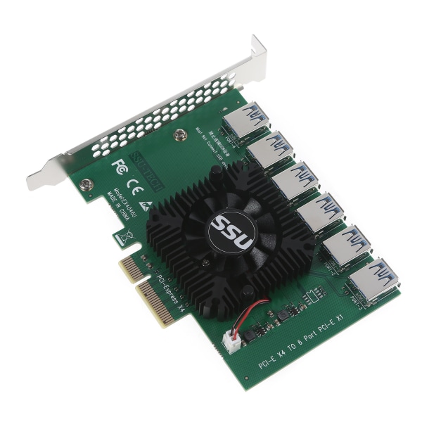 PCI-E till PCI-E Adapter 1 till 6 PCI-Express Slot 4x till 16x USB 3.0 Special Mining Riser Card Pcie Extender för BTC Mining