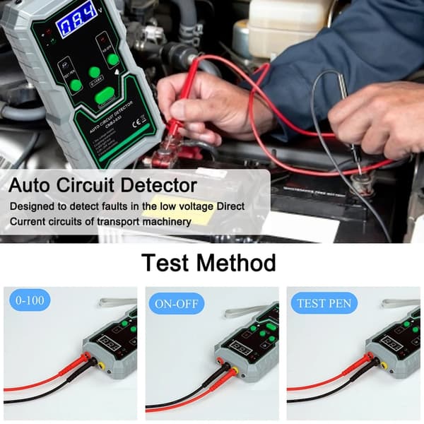 Auto Kredsløbsdetektor 0-100V Buzzer Bil Kredsløbsdiagnostisk Testværktøj