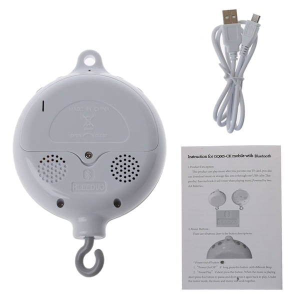 Spjälsängsmobil DIY Sängmobil USB Plysch Skallra för Spjälsäng 35 Låtar Musikdosa Hängande Mobiler Baby Nyfödd Födelsedagspresent