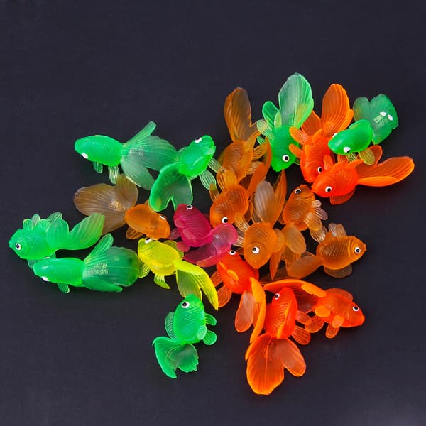 Børn klemmer guldfisk simulation apparat pædagogisk cupcake topper legetøj