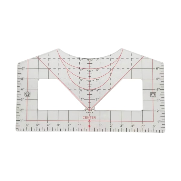 T-shirtlinjalguide för vinyljustering, T-shirtlinjal i akryl för att centrera design, T-shirtmätverktyg för värmepress