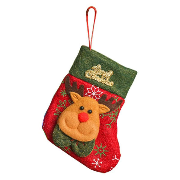 Julstrumpor Non-woven Santa Snowman Ren Present Godispåse Dekor null - 2 Snowman