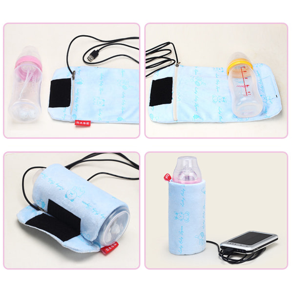 USB reglerande nappflaskuppvärmning för jacka Baby Spädbarnsmatning Uppvärmt cover Cover