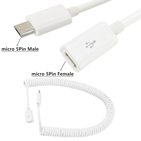 Mikro- USB kabel, hona till hane förlängningsladdningssladd Datatråd Signalstabilitet Överföringslinje 100cm/300cm Black 1m