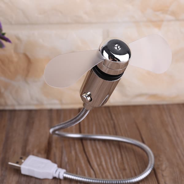 Mobil Mini USB Bordventilator med Fleksibel Hals, Bærbar Bordventilator til Hjemmet