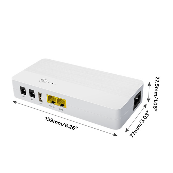 Power 8000Mah 29,6wh 48V 5V 9V 12V 5,5x2,5mm POE UPS Power för WiFi Router Högtalarkamera Mobiltelefon EU