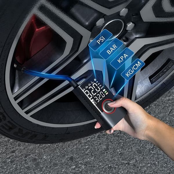 Bärbar Luftkompressor Elektrisk Bilpump Automatisk Däckpump med LED-Lampa