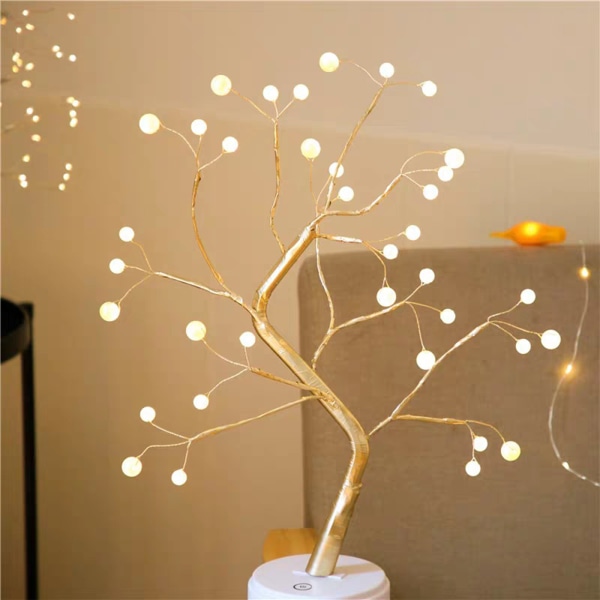 Bonsai trädlampa DIY artificiellt ljus Trädlampa Dekoration Sovrum Skrivbord Juldekoration Nattljus med 36 lysdioder