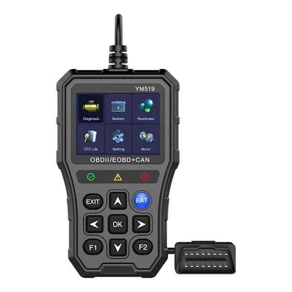 OBD2 Scanner Batteritester Diagnostisk Scanningsværktøj med Freeze Frame Readiness
