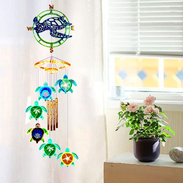 1 set för Turtle Wind Chime Hänge Drop Lim Form Diy för Turtle Wind Chime Vardagsrum Vägghänge Dekoration Silikon