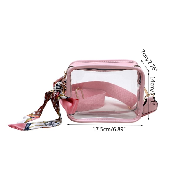 Summer Causual PVC Transparent Crossbody-väska för kvinnor Enfärgad dragkedja axel kvinnlig väska Strandväska Black