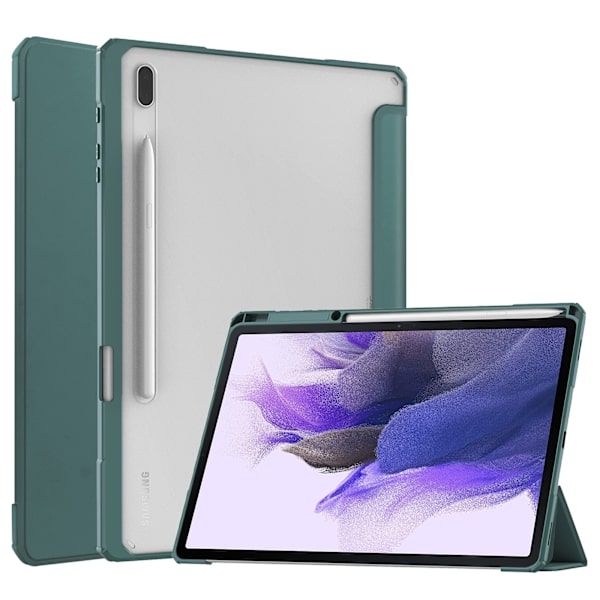 Trifold Stand Auto Sleep Wake Cover Læder Magnetisk Beskyttende Bumper til Case til Galaxy Tab S7 FE 12.4 tommer SM-T730 T
