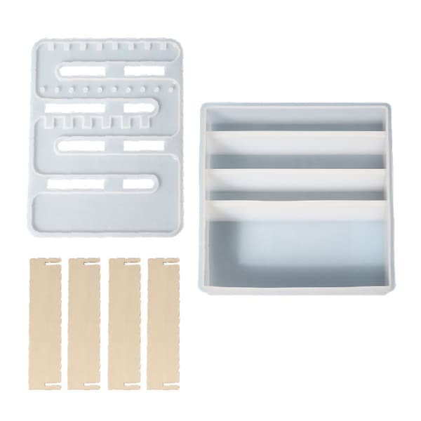 Molds Örhängen Organizer Smycken Display Stativ Form Molds Makeup Display Form för DIY Gjuthantverk null - A