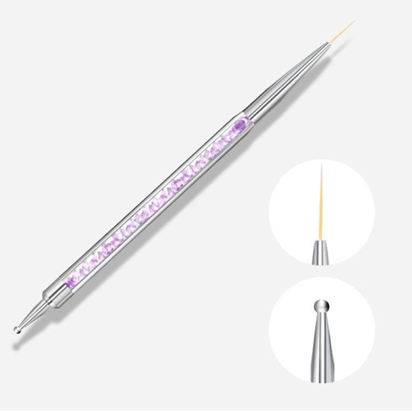 5 st Dubbeländade Nail Art Liner-borstar, UV-gelmålning Nail Design Penselpenna, Nail Dotting Pen Brush Kit Nail Art Tool