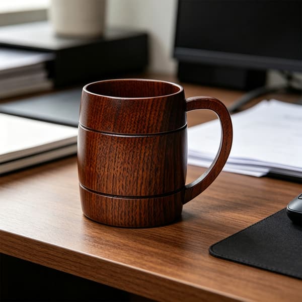Klassisk trækop 270 ml kapacitet multifunktionel krus til øl kaffe og varm te
