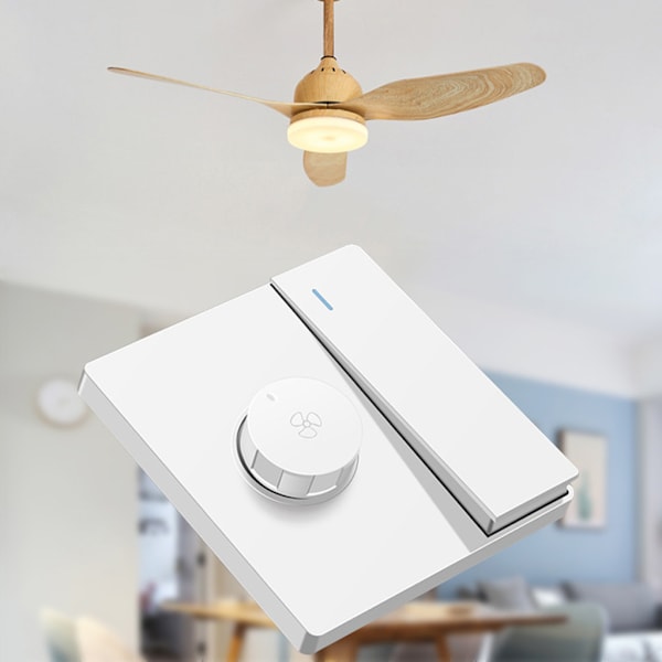 220V Universal Takfläkt Hastighetskontroll Väggknapp Dimmer Switch Steglösa växlar Fläkthastighetsjustering Gold
