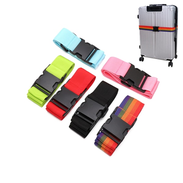 Bagagerem Resväska Tag-set Praktisk resväska Bälte Packing Rem Bagage Tag-Resetillbehör för upprätt resväska Black