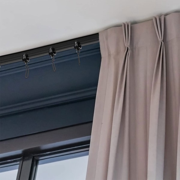 Svart flexibel takgardinspårsats 5 m böjbar fönsterstång Rak kurva för sovsal Gardinskena