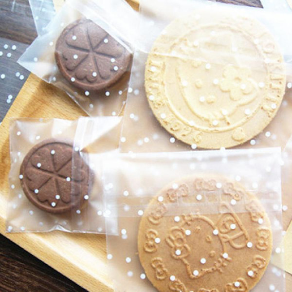 100 st jul självhäftande kaka godis behandla present DIY plast paketpåse null - M
