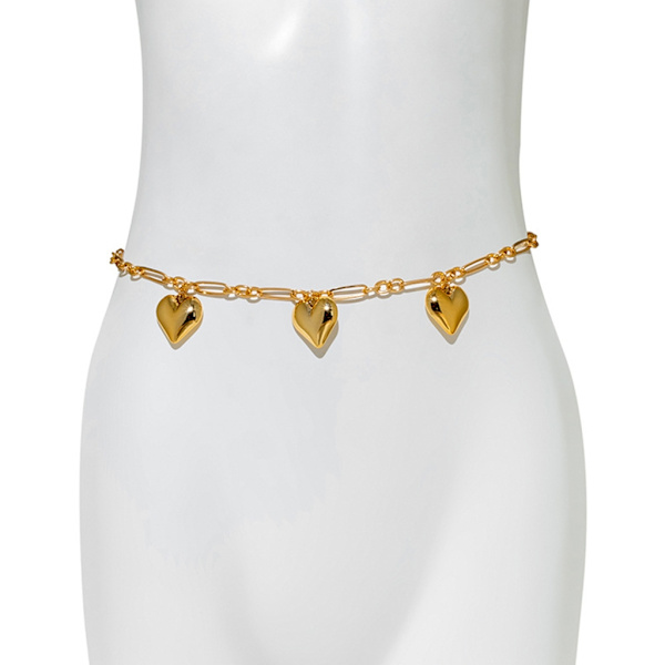 Enkellagers hjärthängande midjekedjor Summer Beach midjekedja Boho Body Chain magsmycken för kvinnor och tonårsflickor Silver