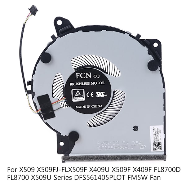 Ersättande CPU kylfläkt för VivoBook X509 X509FJ-FLX509F X409U X509F X409F