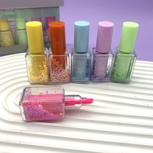 4 st Highlighters Set Ritpenna Nagellacksform Markeringspennor