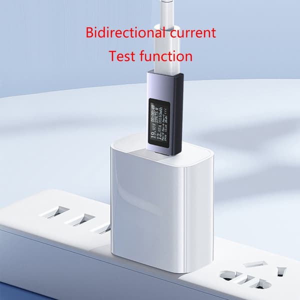 KOWSI USB-tester USB-laderdetektor for mobiltelefon USB C Voltmeter Amperemeter