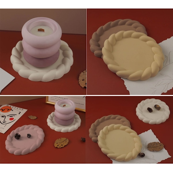Silikonhartsformar DIY Stora hartsgjutformar hartsgjutunderlägg Bricka Harts diy mould Utsökt present till hemmet Round 1