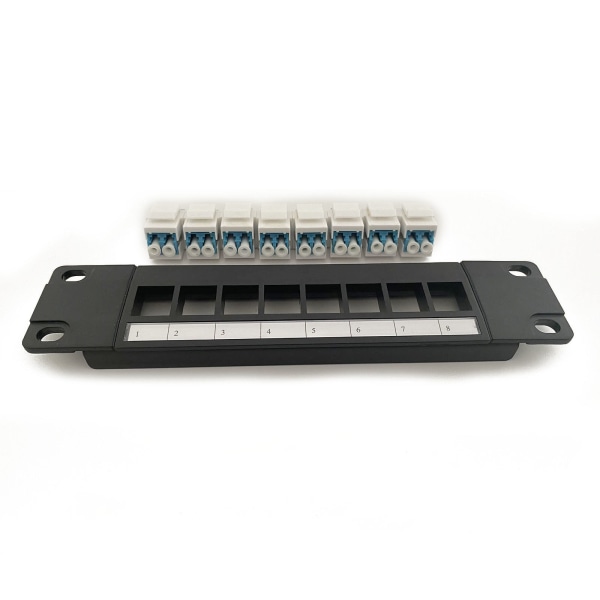8-portars rak genom LC optisk fiberpatchpanel RJ45 nätverkskabeladapter Jack Ethernet distributionsram UTP 19"