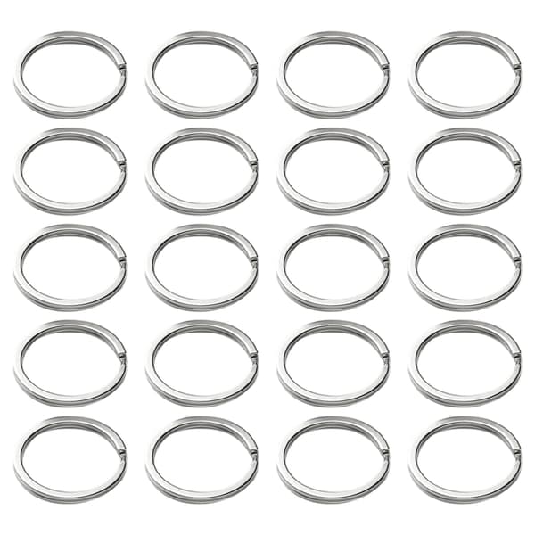 20 stk. 20 mm/25 mm/30 mm Split Nøgleringe Sølv Rustfrit Stål Runde Nøgleringe Steel ring 25mm