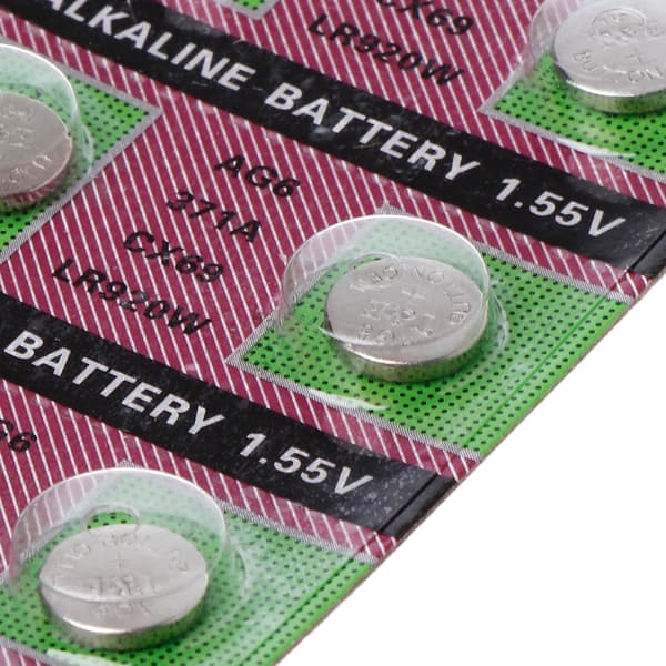 10 stk. AG6 Alkaline Batteri 1,55V Knapcelle SR920 Ur Batterier