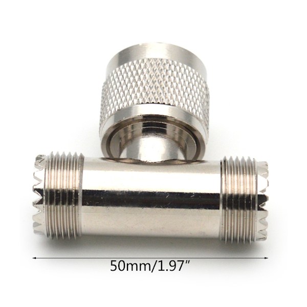 1st SL16 UHF PL259 Hane till UHF SO239 Dubbel Honkontakt UHF Hane till 2xKvinna Tee Typ 3-vägs Typ T Splitter Adapter